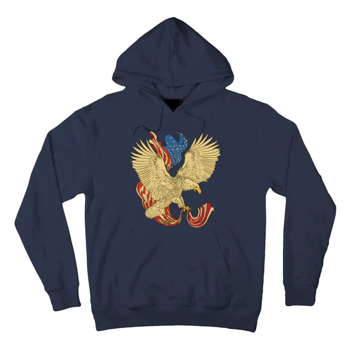 Patriotic American Eagle And United States Flag Tall Hoodie