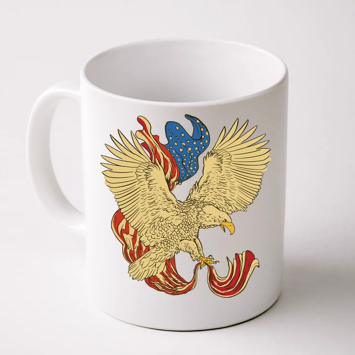 Patriotic American Eagle And United States Flag Front & Back Coffee Mug