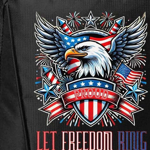 Proud American Eagle Let Freedom Ring Patriotic Design City Backpack