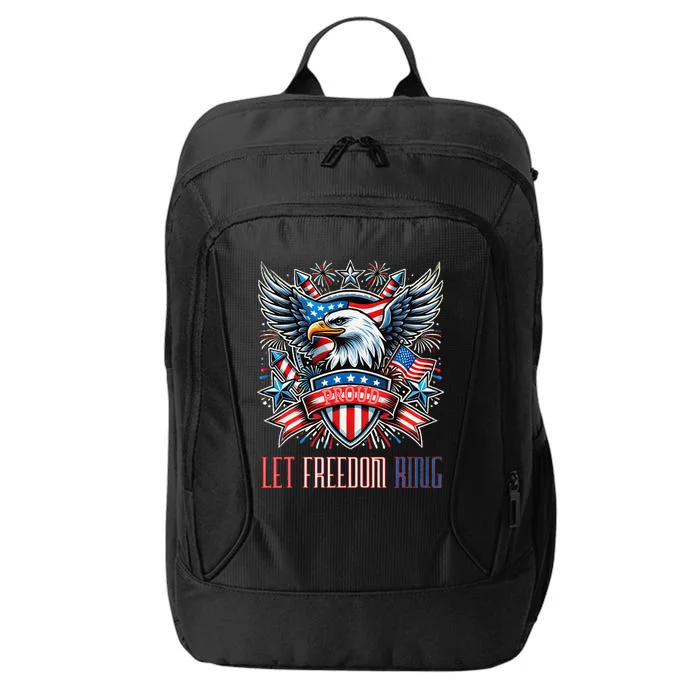 Proud American Eagle Let Freedom Ring Patriotic Design City Backpack