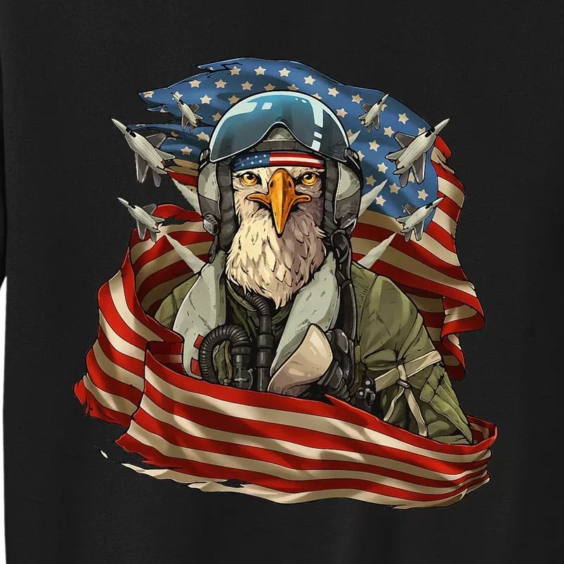 Patriotic American Eagle Fighter Pilot Tall Sweatshirt