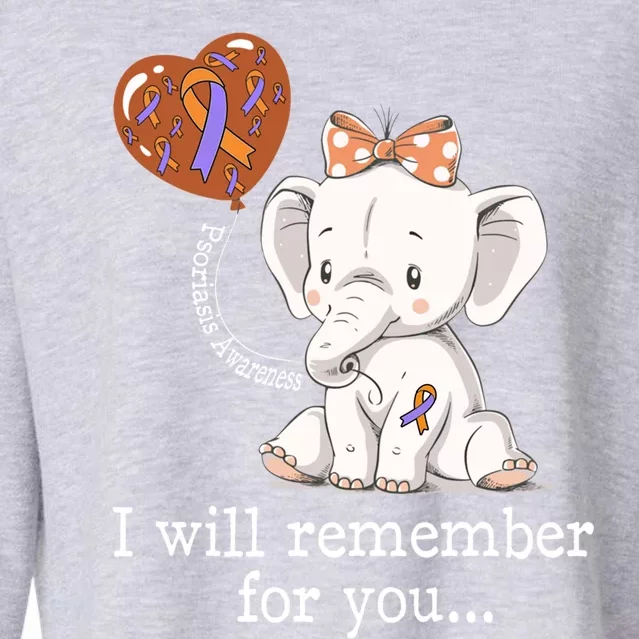 Psoriasis Awareness Elephant Gift Cropped Pullover Crew