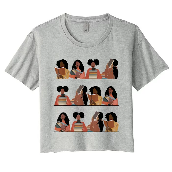 Pretty And Educated Black Women Read African American BHM Women's Crop Top Tee