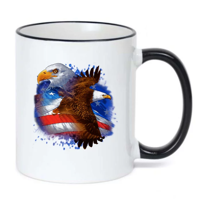 Patriotic American Eagle USA Flag Black Color Changing Mug