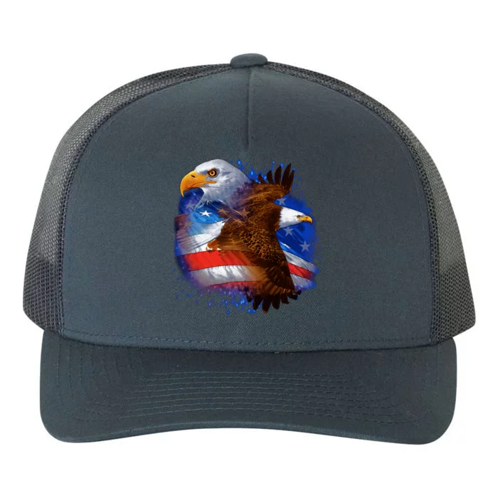 Patriotic American Eagle USA Flag Yupoong Adult 5-Panel Trucker Hat