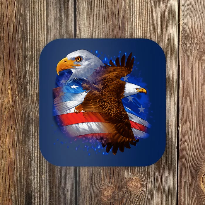 Patriotic American Eagle USA Flag Coaster