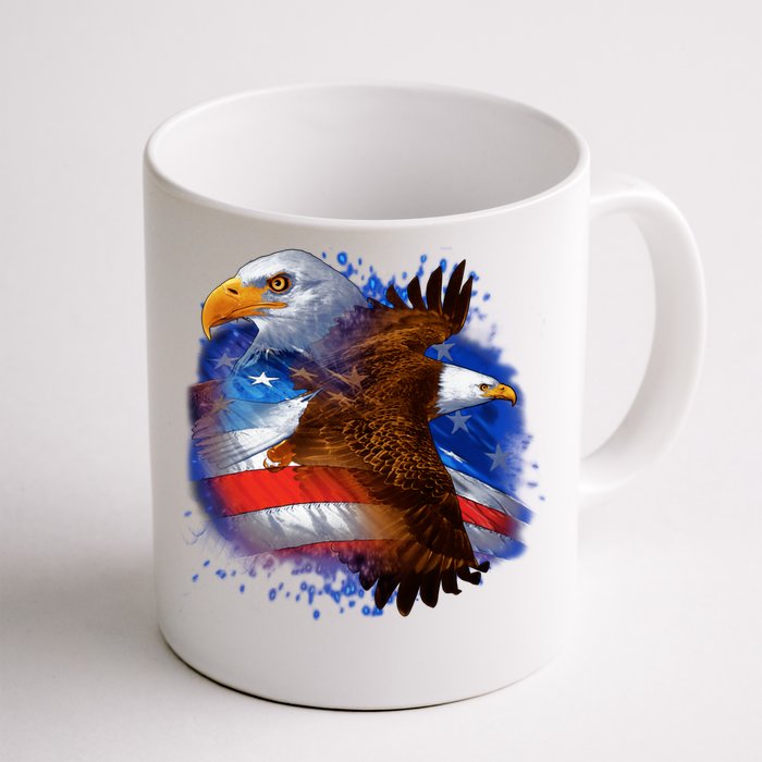 Patriotic American Eagle USA Flag Front & Back Coffee Mug