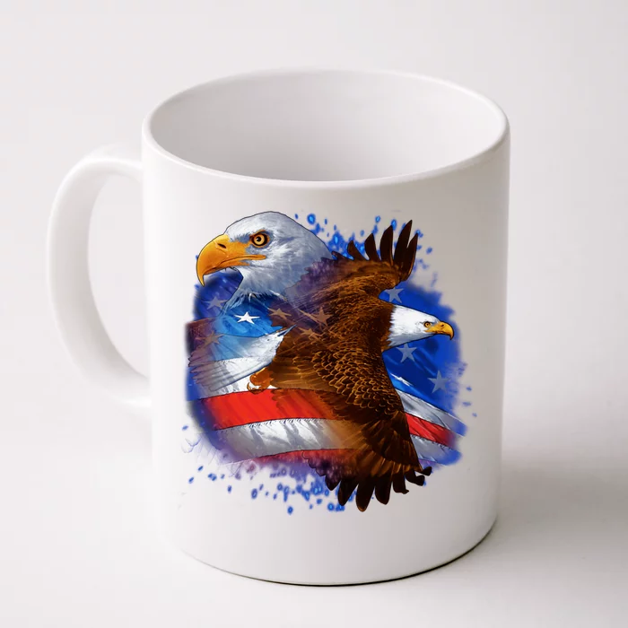 Patriotic American Eagle USA Flag Front & Back Coffee Mug