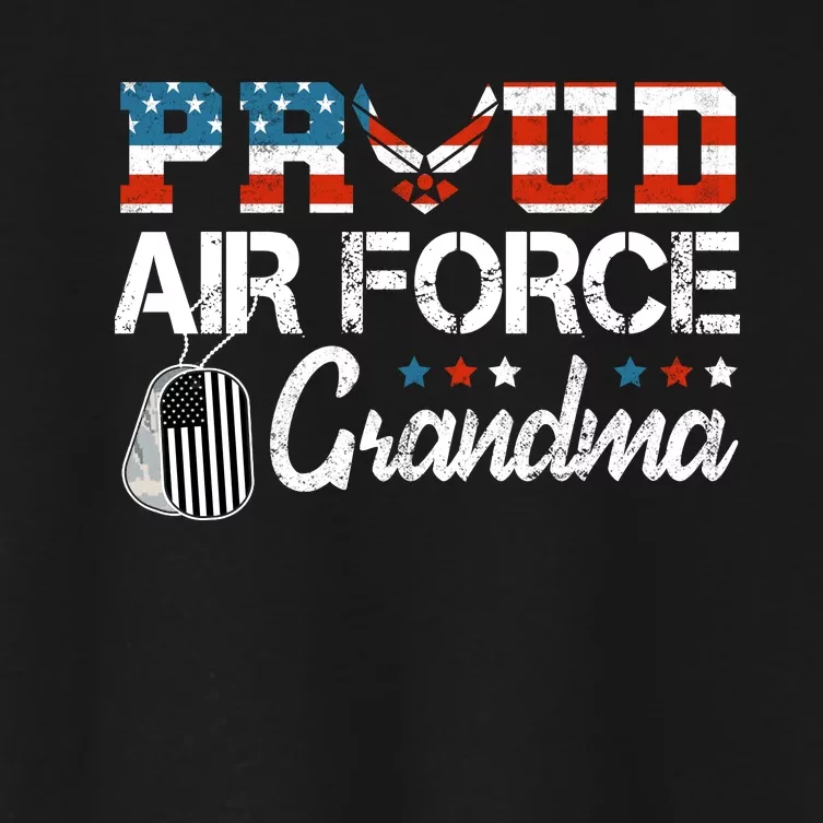 Proud Air Force Grandma US Air Force Military Women's Crop Top Tee