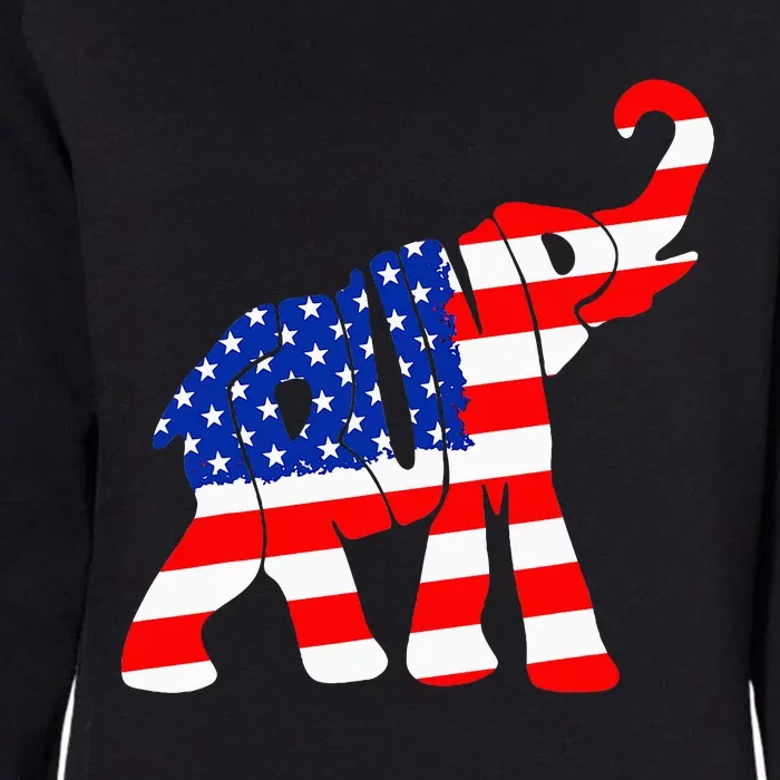 Elehphant American Flag Trump Womens California Wash Sweatshirt