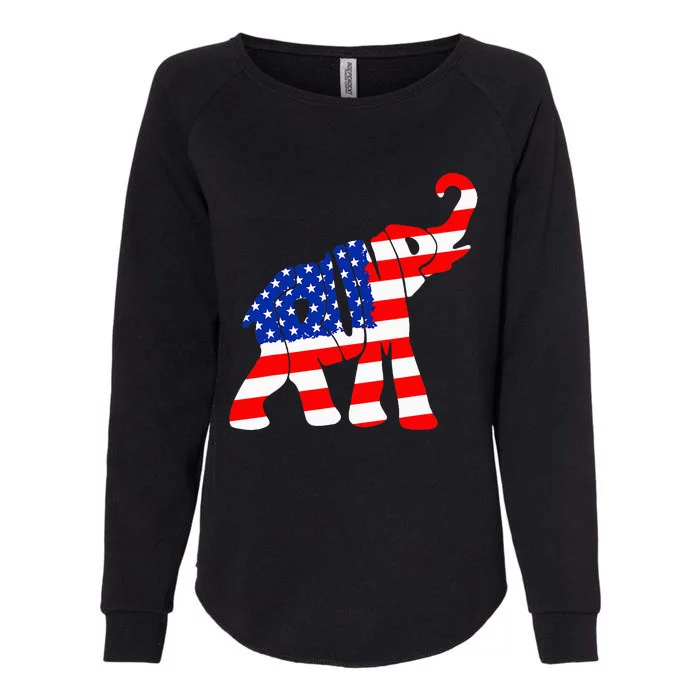 Elehphant American Flag Trump Womens California Wash Sweatshirt