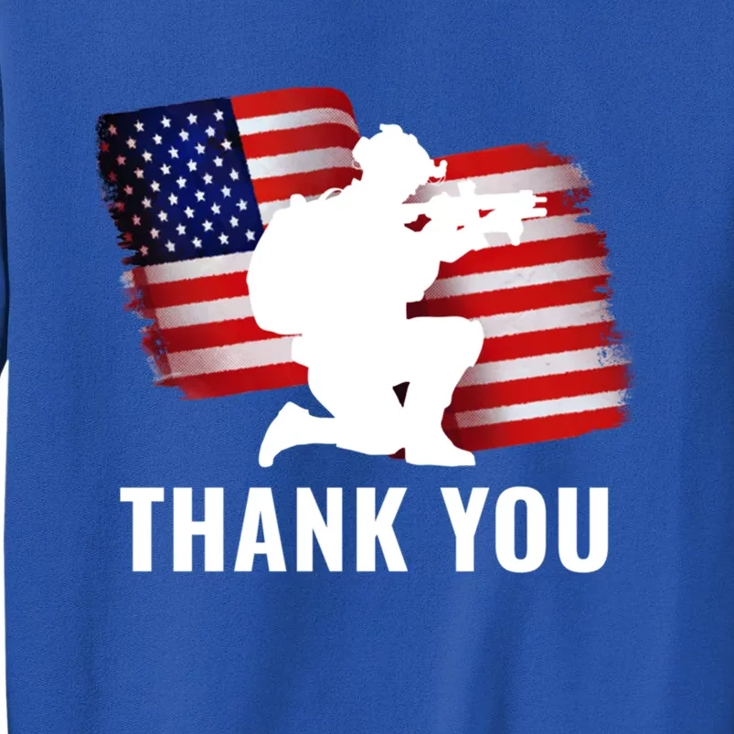 Patriotic American Flag Thank You Veteran Memorial Day Gift Sweatshirt