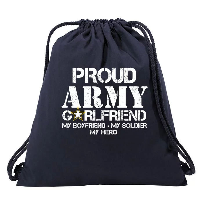 Proud Army Friend Gift Military Friend My Hero Drawstring Bag