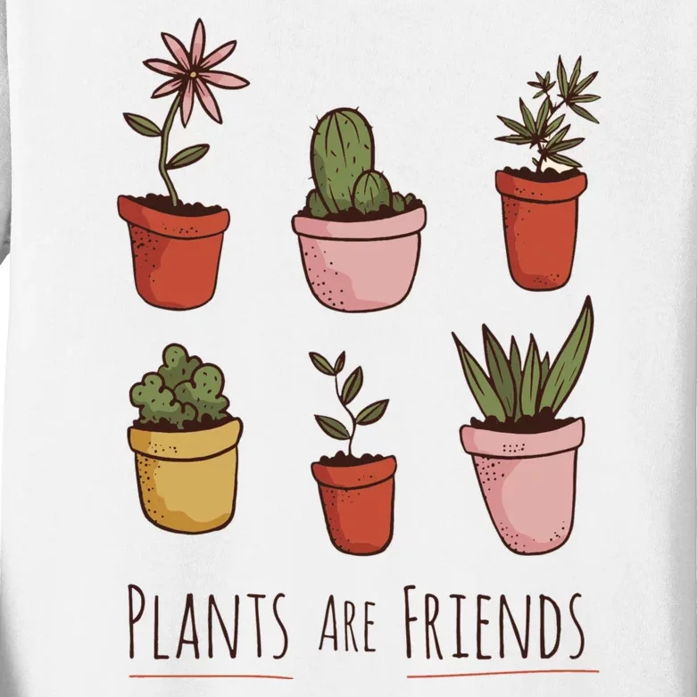 Plants Are Friends Kids Long Sleeve Shirt