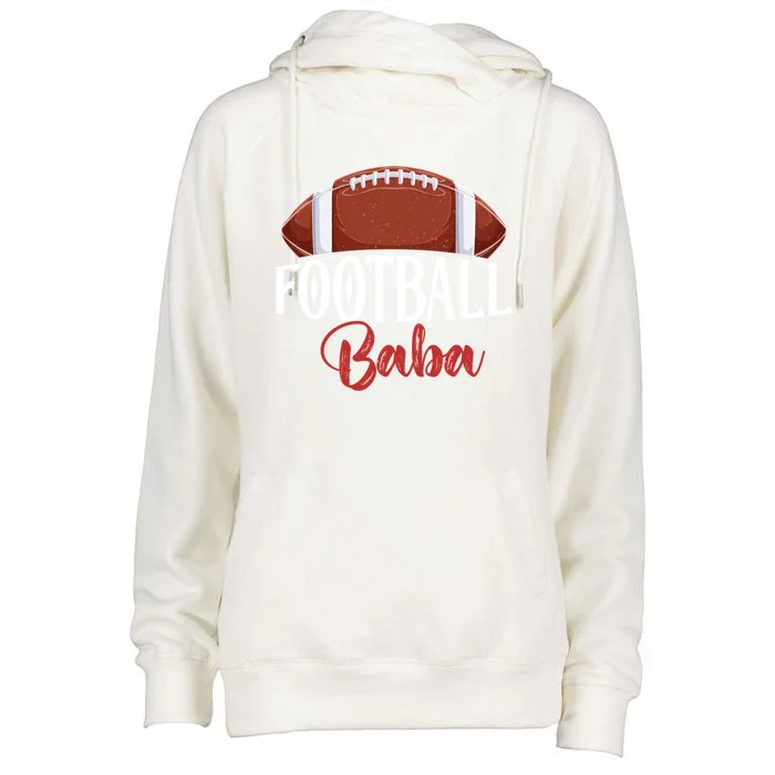 Proud American Football Baba Funny Gift For FatherS Day Cute Gift Womens Funnel Neck Pullover Hood