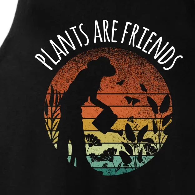 Plants Are Friends Gardening Hobby Flower Gardener Cute Gift Ladies Tri-Blend Wicking Tank