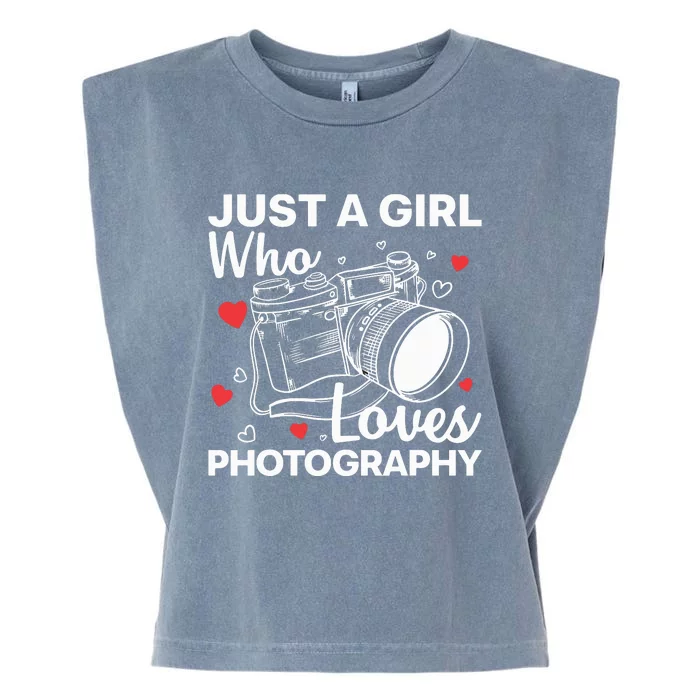 Photography Art For Women Girl Photographer Camera Lovers Garment-Dyed Women's Muscle Tee