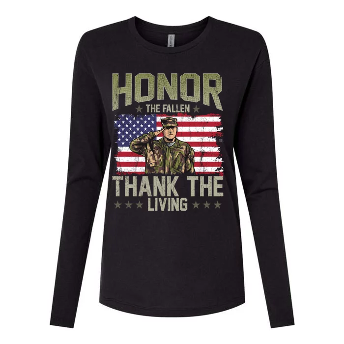 Patriotic American Flag Honor The Fallen Memorial Day Gift Womens Cotton Relaxed Long Sleeve T-Shirt