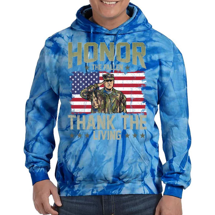 Patriotic American Flag Honor The Fallen Memorial Day Gift Tie Dye Hoodie