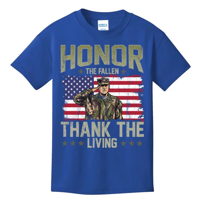 Patriotic American Flag Honor The Fallen Memorial Day Gift Kids T-Shirt