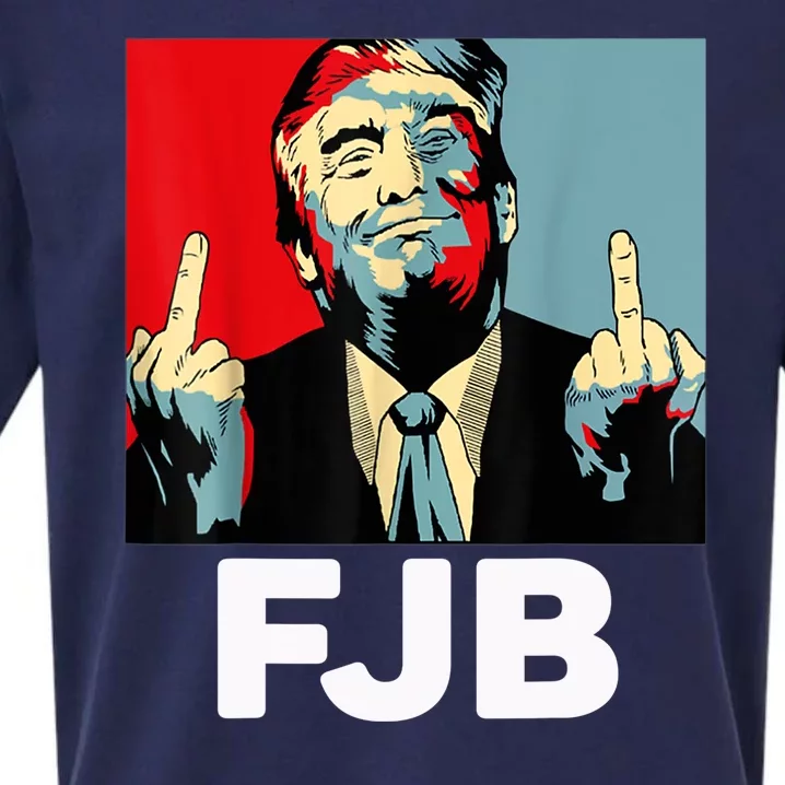 Pro America F Biden FJB , Trump Middle Figure Sueded Cloud Jersey T-Shirt