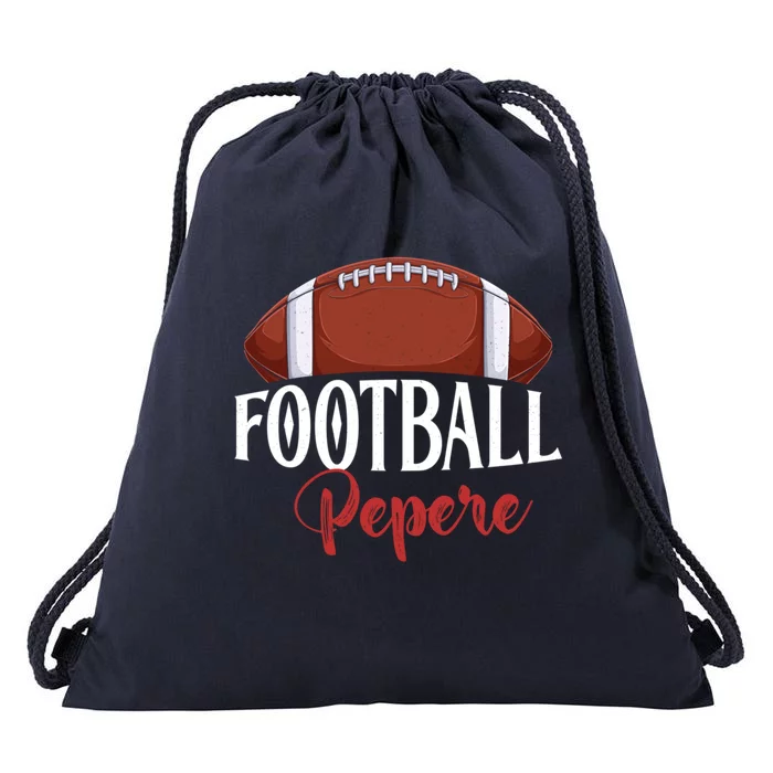 Proud American Football Pepere Funny Gift For FatherS Day Gift Drawstring Bag