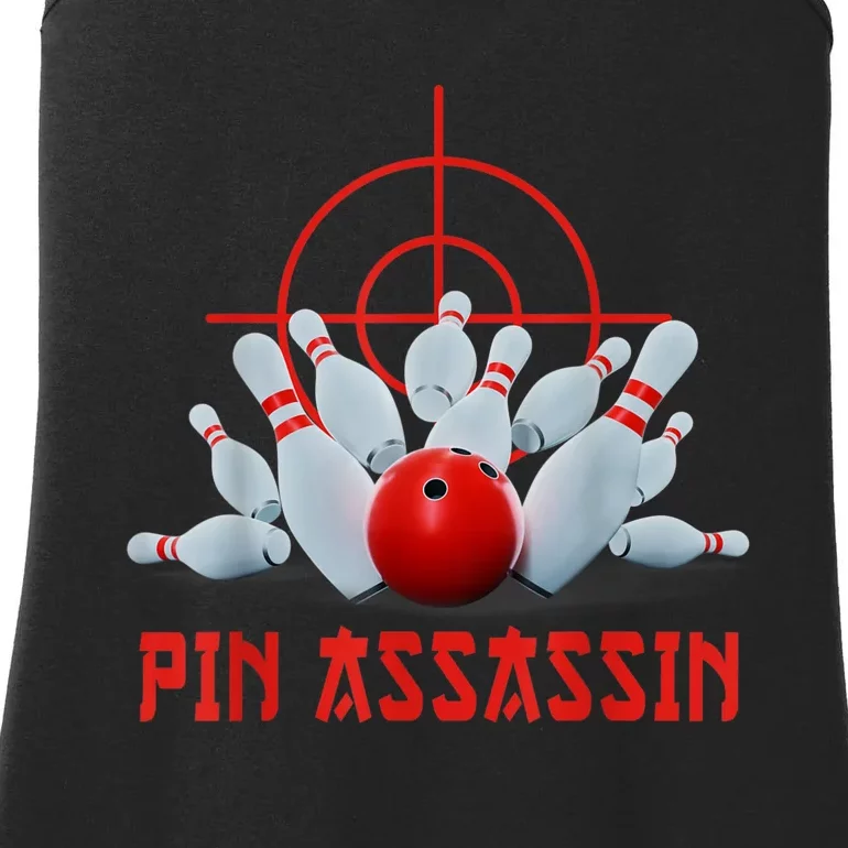 Pin Assassin Funny Bowling Ladies Essential Tank