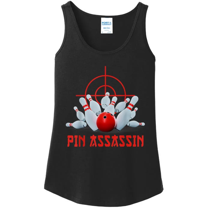 Pin Assassin Funny Bowling Ladies Essential Tank