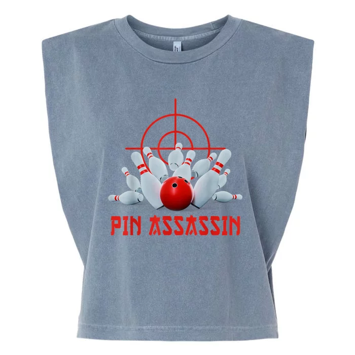 Pin Assassin Funny Bowling Garment-Dyed Women's Muscle Tee