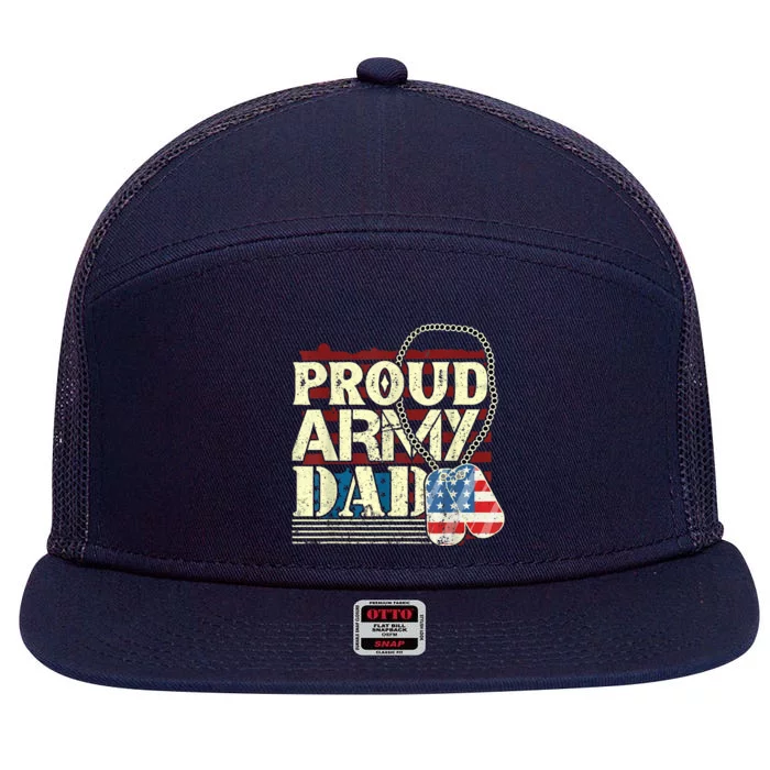 Proud Army Father Proud Daddy Army Daddy 7 Panel Mesh Trucker Snapback Hat