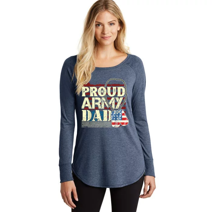 Proud Army Father Proud Daddy Army Daddy Women's Perfect Tri Tunic Long Sleeve Shirt