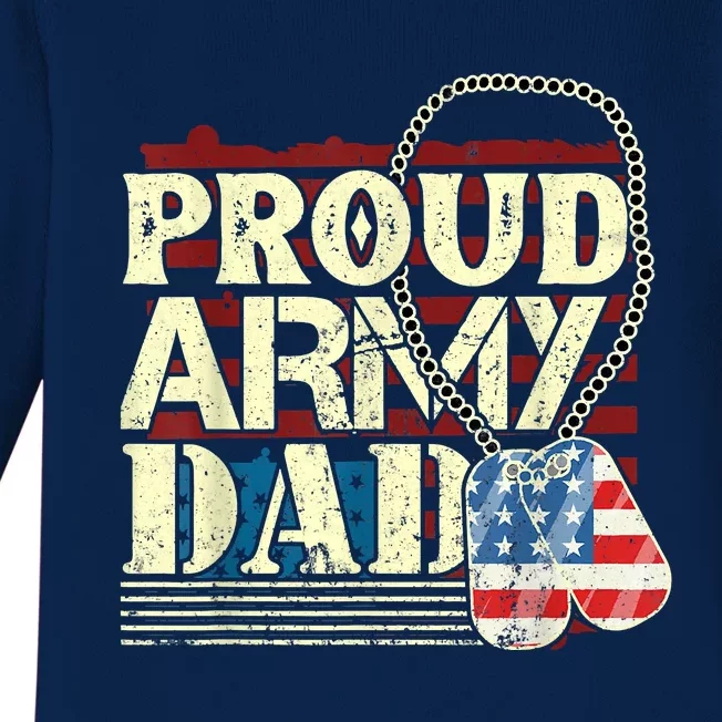 Proud Army Father Proud Daddy Army Daddy Baby Long Sleeve Bodysuit