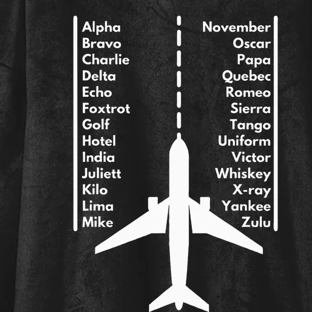 Phonetica Alphabet Funny Pilot & Aviation Airplane Gift Hooded Wearable Blanket