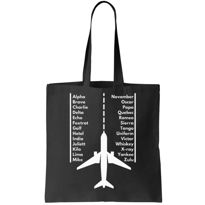 Phonetica Alphabet Funny Pilot & Aviation Airplane Gift Tote Bag