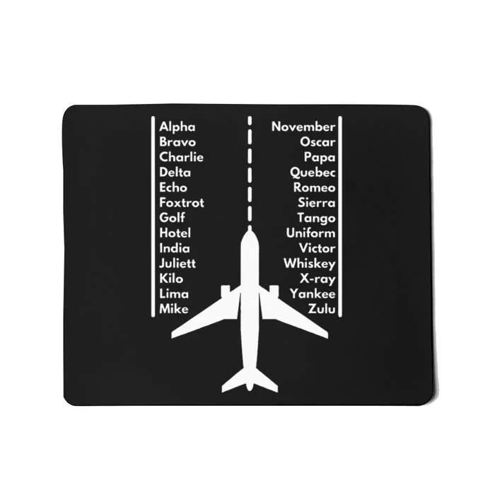 Phonetica Alphabet Funny Pilot & Aviation Airplane Gift Mousepad