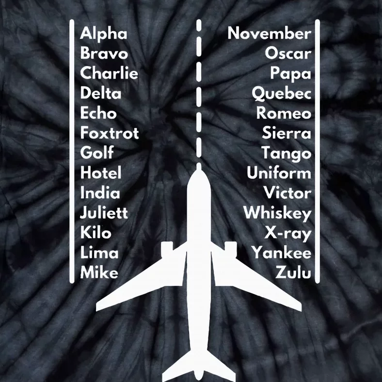 Phonetica Alphabet Funny Pilot & Aviation Airplane Gift Tie-Dye T-Shirt