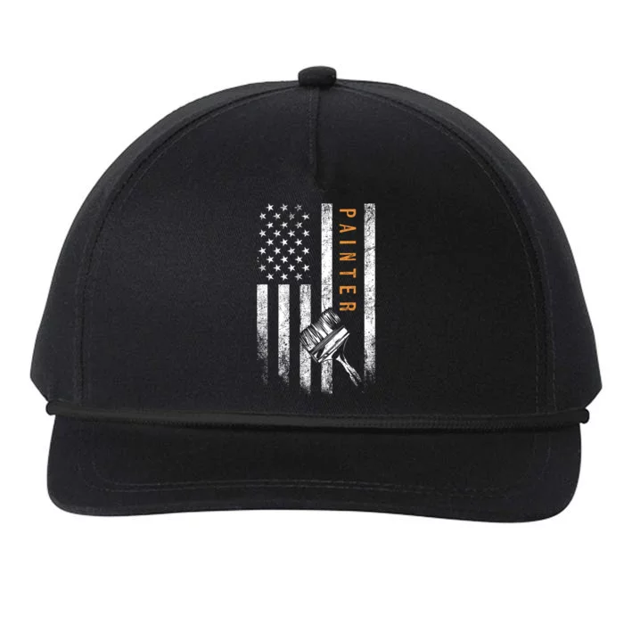 Painter American Flag Design Painting Snapback Five-Panel Rope Hat