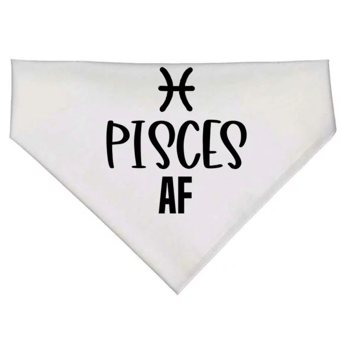 Pisces Af Funny Zodiac Birthday Month Gift Pisces Astrology Gift USA-Made Doggie Bandana