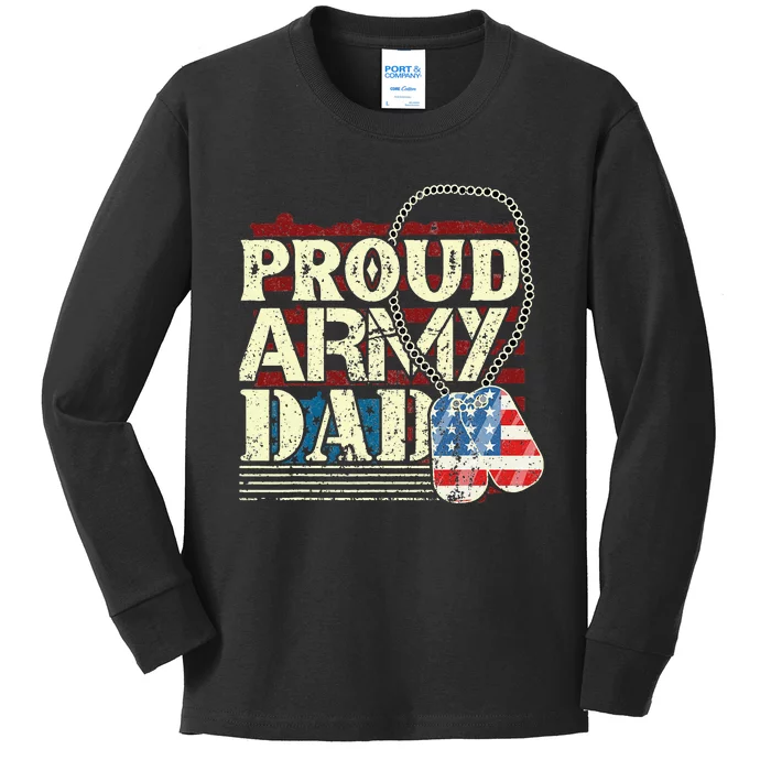 proud army father proud daddy army daddy Kids Long Sleeve Shirt