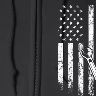 Plumber American Flag Design Plumbing Full Zip Hoodie