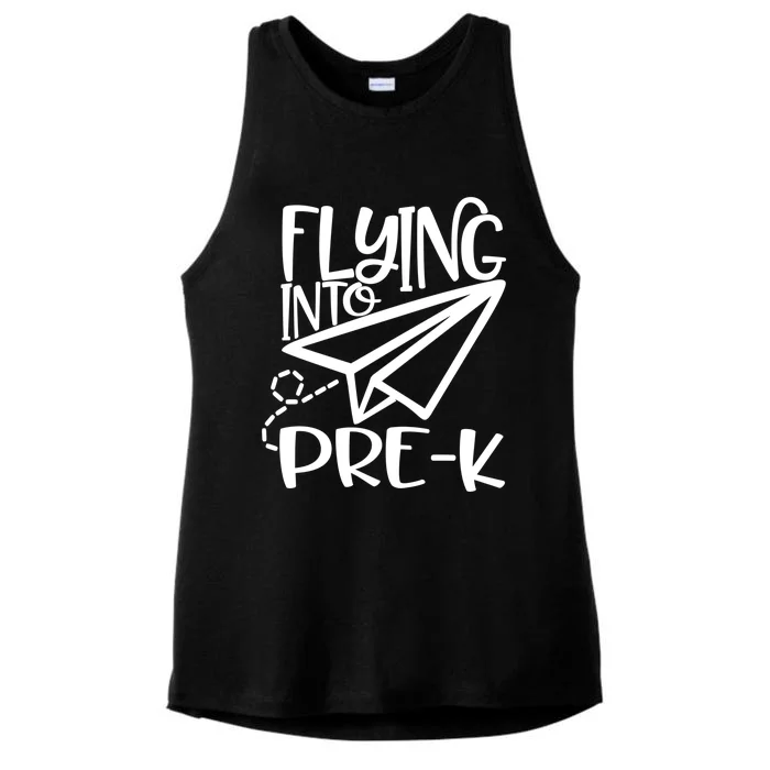 Paper Airplane Flying Into Pregiftk Gift Ladies Tri-Blend Wicking Tank