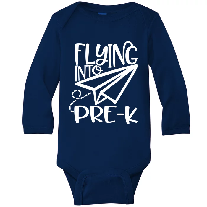 Paper Airplane Flying Into Pregiftk Gift Baby Long Sleeve Bodysuit