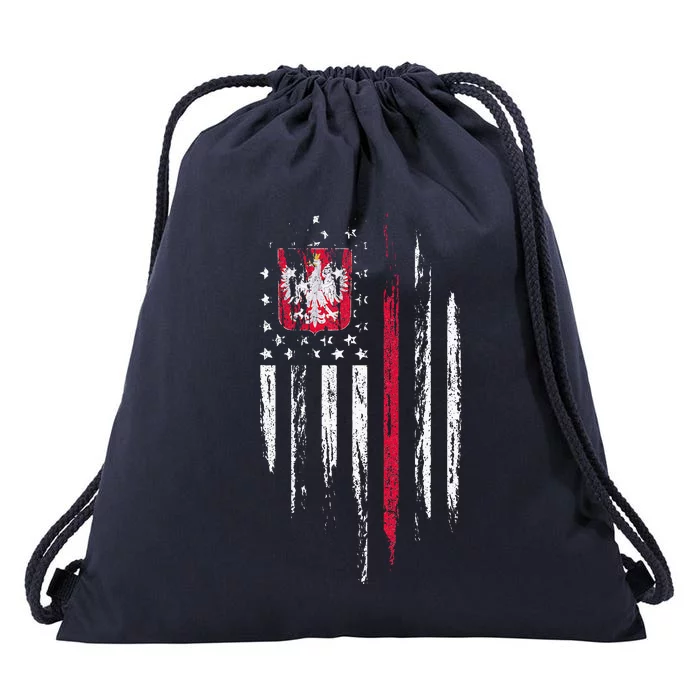 Polish American Flag Combo Poland Usa Polska Drawstring Bag