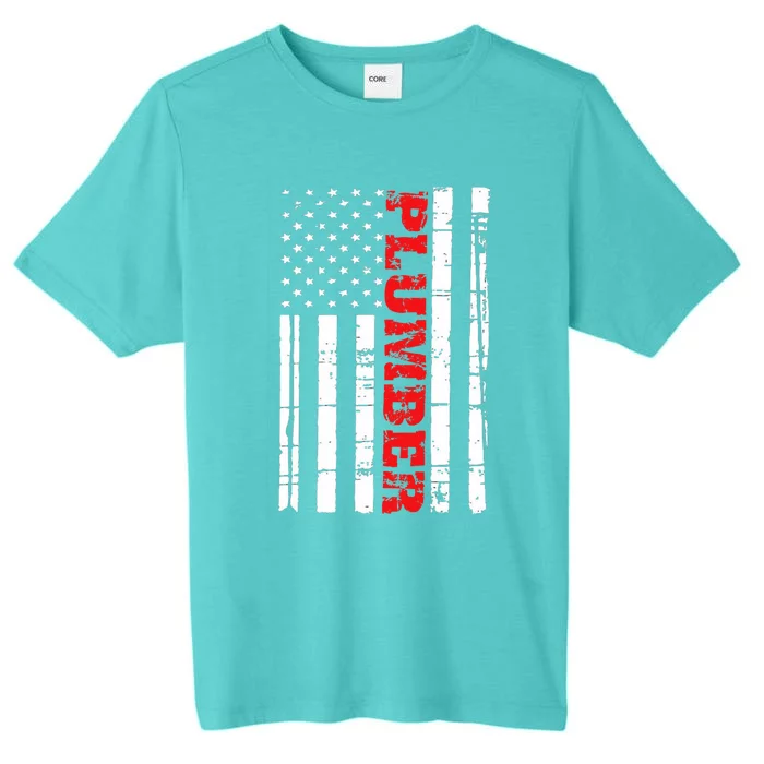 Plumber American Flag Hoodie Patriotic Plumbing USA ChromaSoft Performance T-Shirt