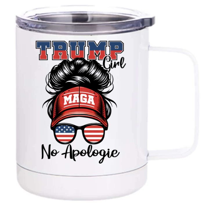 Patriotic American Funny Trump 2024 Gift Front & Back 12oz Stainless Steel Tumbler Cup