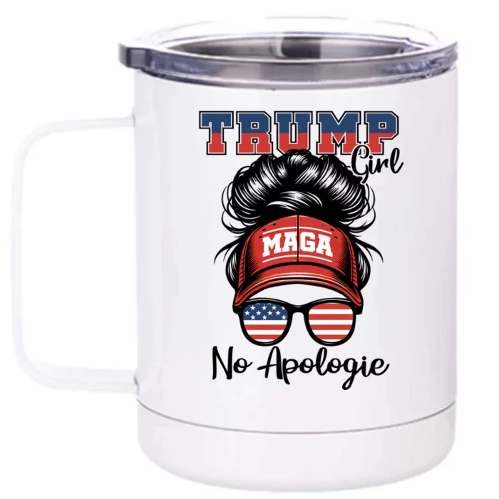 Patriotic American Funny Trump 2024 Gift Front & Back 12oz Stainless Steel Tumbler Cup