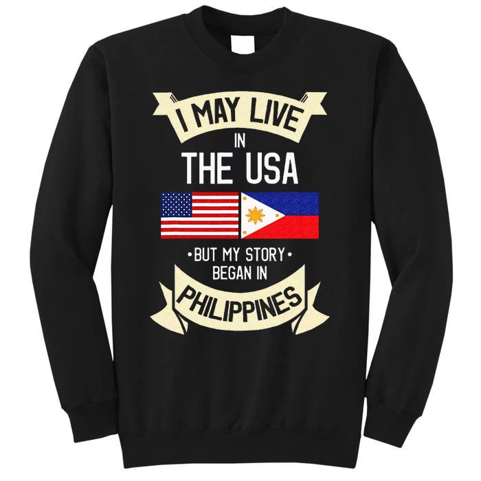 Philippines American Flag USA Filipino Roots Gifts Tall Sweatshirt