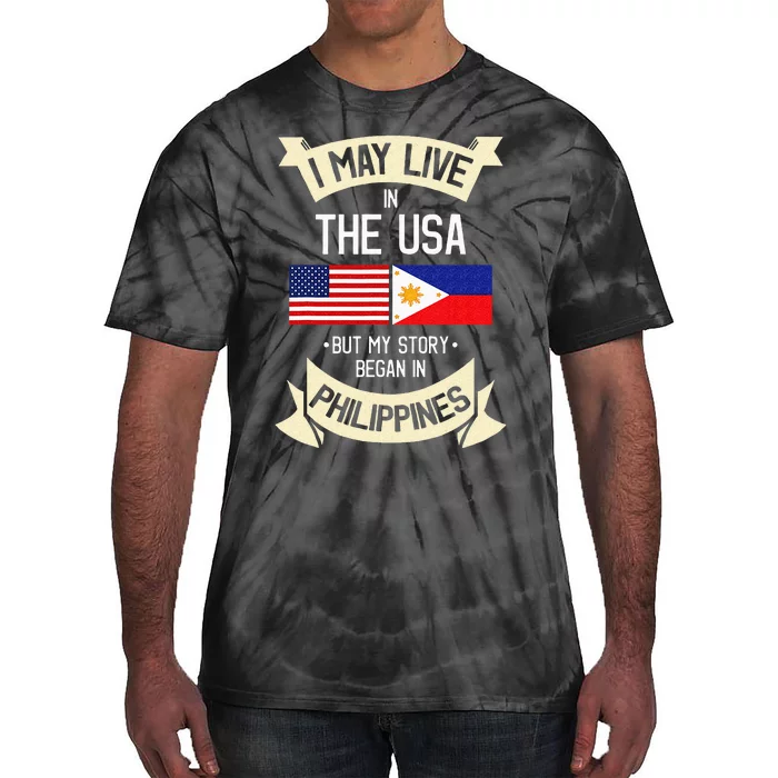 Philippines American Flag USA Filipino Roots Gifts Tie-Dye T-Shirt