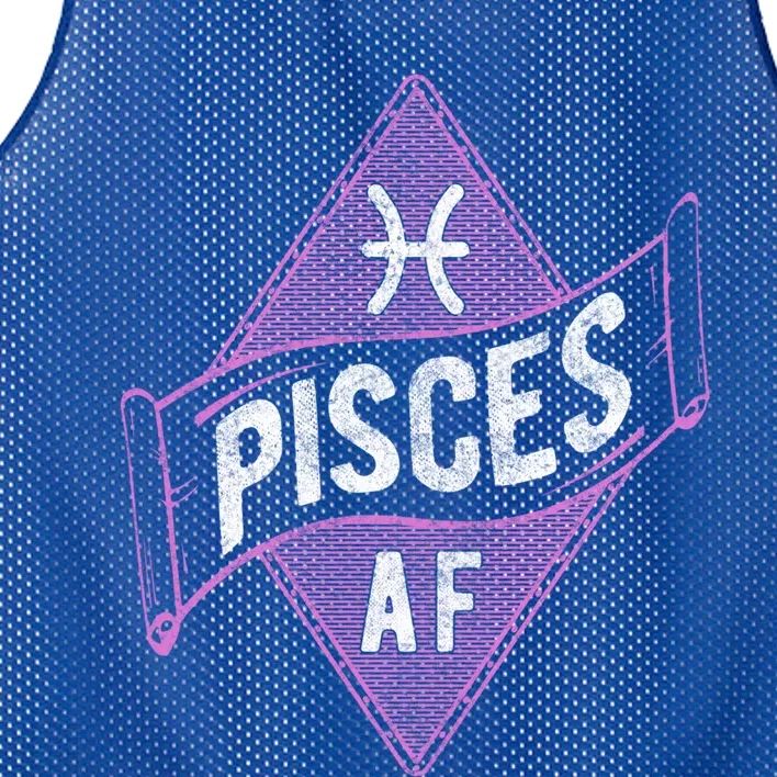 Pisces Af Funny Astrology Pisces Zodiac Birthday Gift Mesh Reversible Basketball Jersey Tank