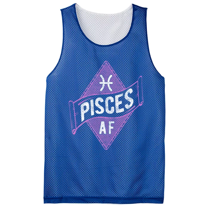 Pisces Af Funny Astrology Pisces Zodiac Birthday Gift Mesh Reversible Basketball Jersey Tank